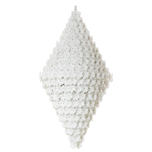 Rylight 44-lichts witte glazen bloemenkroonluchter