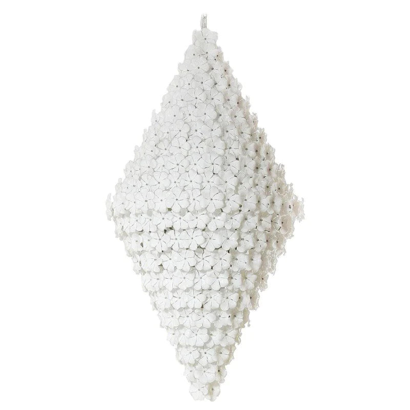 Rylight 44-lichts witte glazen bloemenkroonluchter