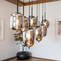 رايلايت 3/4/6/8/16-ثريا باللون الرمادي الدخاني الفاتح 