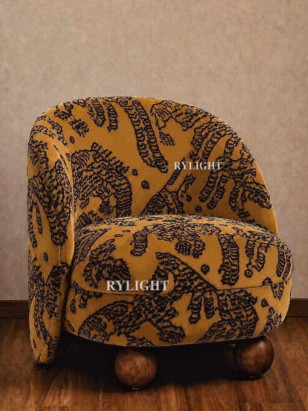 Tiger Mountain Velvet Sculptural Accent Chair