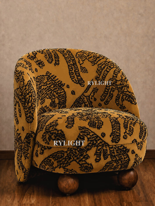 Tiger Mountain Velvet Sculptural Accent Chair