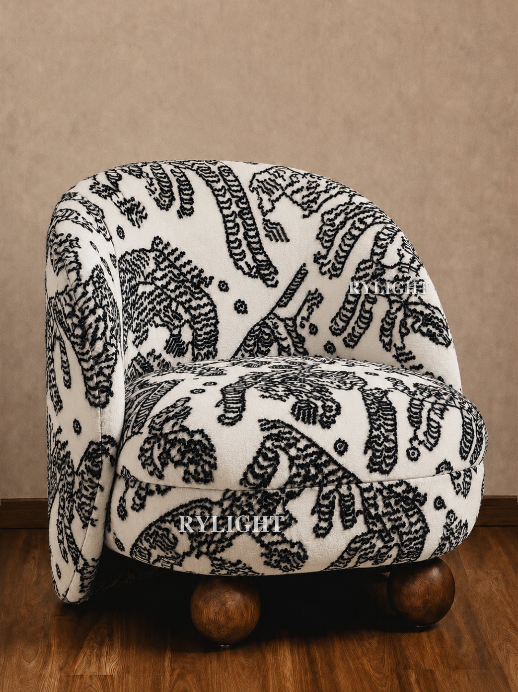 Tiger Mountain Velvet Sculptural Accent Chair