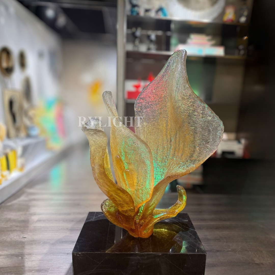 Rylight Golden Flower-Shaped Sculpture