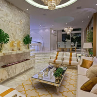 ثريا كريستالية من رايلايت ذات 3 طبقات ذهبية اللون