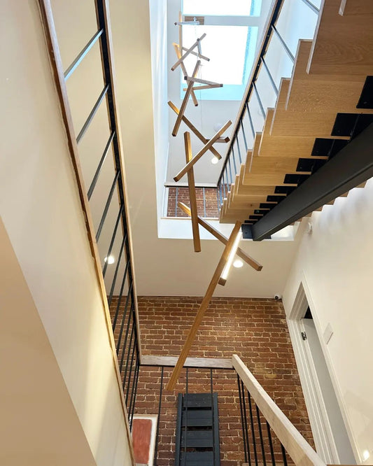 Rylight Houten Verticale Lange Kroonluchter