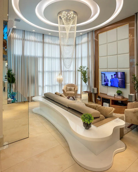 Rylight Flush Mount Waterval Kralengordijn Kristallen Kroonluchter