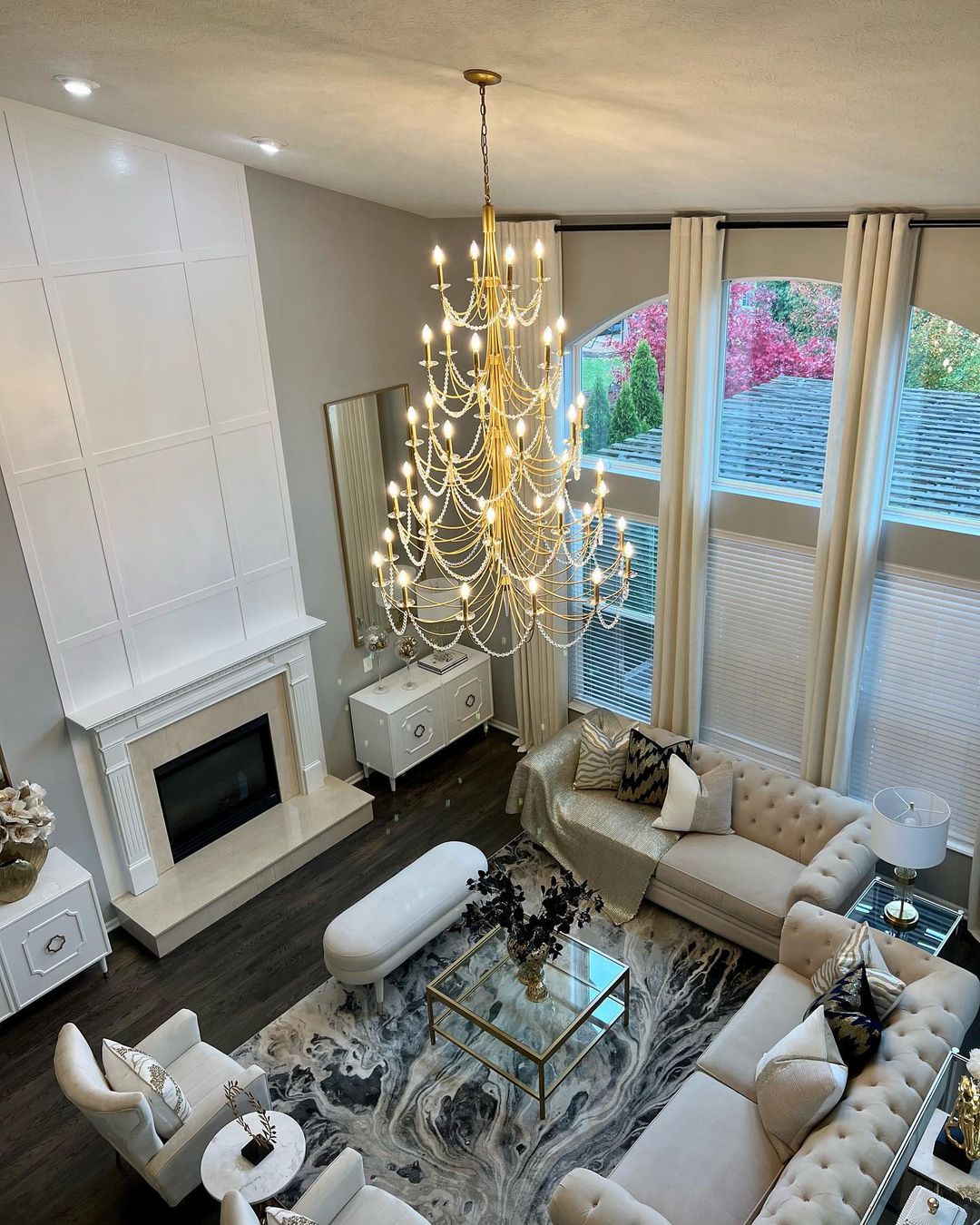 ثريا شموع Rylight 3/4/5-Tier باللون الذهبي/الأسود