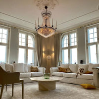 Rylight Empire 5/6/8/14-armige kaars-kristallen kroonluchter in anti-messing