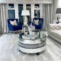 طاولة القهوة بمرآة مستديرة من رايلايت