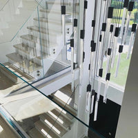 Rylight 10/15/17/Custom-Light zwarte kristallen staven kroonluchter