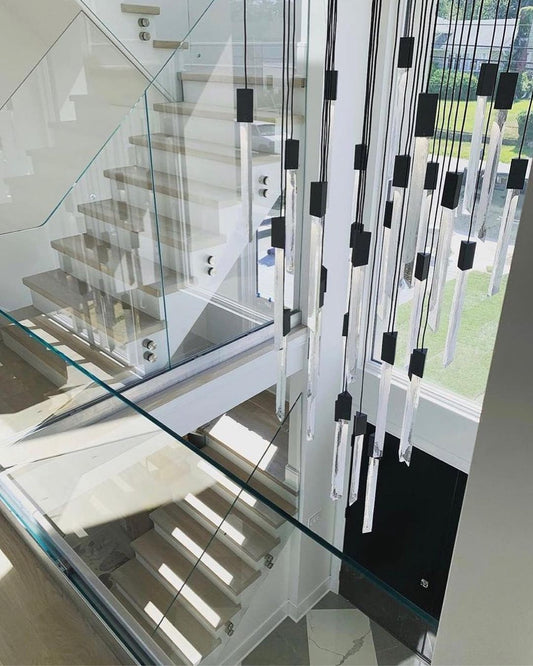 Rylight 10/15/17 / ثريا ذات قضبان كريستالية سوداء خفيفة مخصصة