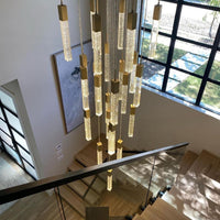 ثريا Rylight 3/7/13/25/41-Light Glacier Bubble Crystsal باللون الذهبي/الكروم/الأسود