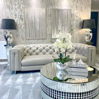 طاولة القهوة بمرآة مستديرة من رايلايت