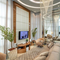 ثريا كريستالية من رايلايت بتصميم شلال مُزخرف بخرز