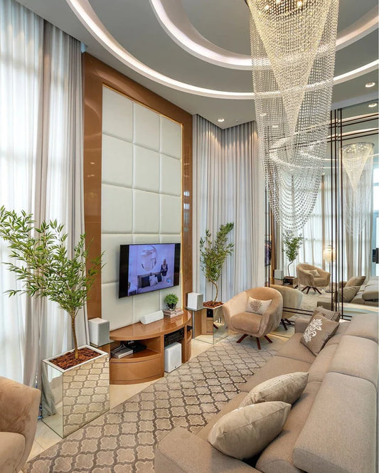 Rylight Flush Mount Waterval Kralengordijn Kristallen Kroonluchter