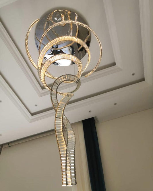 Rylight luxe spiraalvormige kristallen kroonluchter