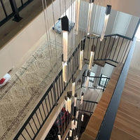 Rylight 10/15/17/Custom-Light zwarte kristallen staven kroonluchter