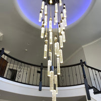 ثريا Rylight 3/7/13/25/41-Light Glacier Bubble Crystsal باللون الذهبي/الكروم/الأسود