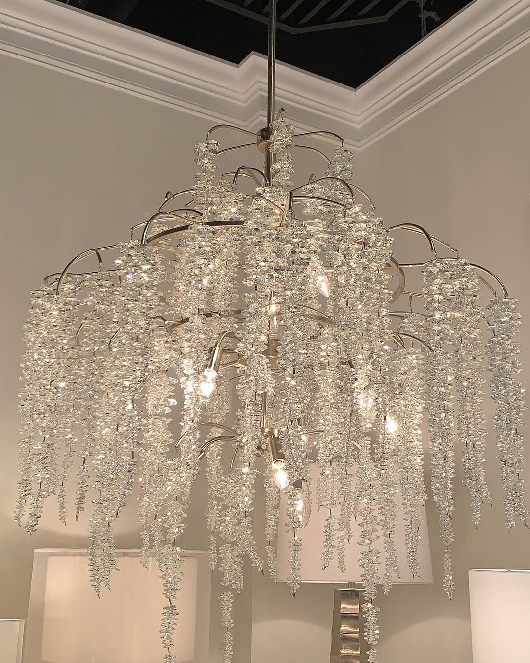 Rylight Elegant Flower Branch Crystal Chandelier in Chrome Finish