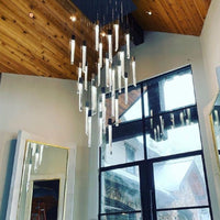 Rylight 10/15/17/Custom-Light zwarte kristallen staven kroonluchter