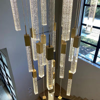 ثريا Rylight 3/7/13/25/41-Light Glacier Bubble Crystsal باللون الذهبي/الكروم/الأسود