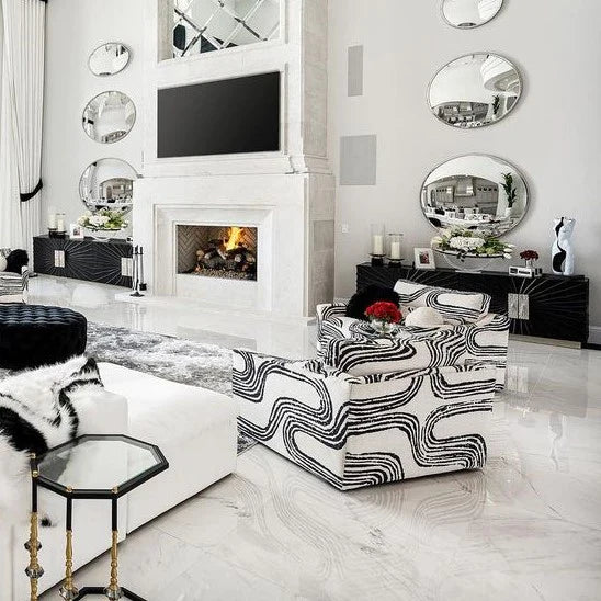 Moderne zwart-witte toastfauteuil