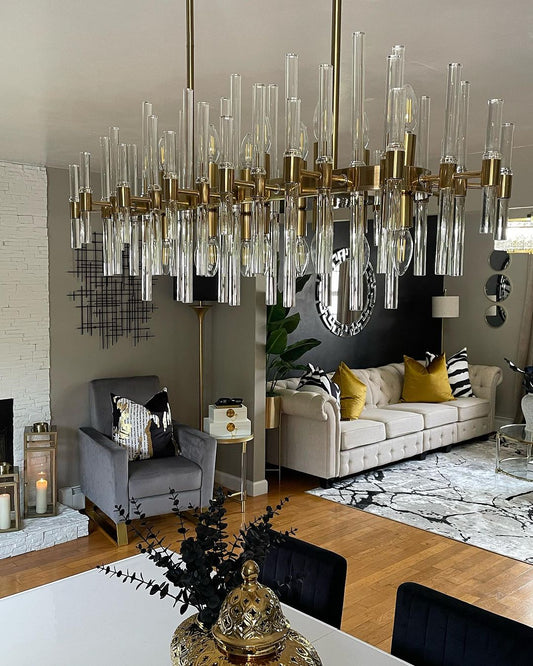 ثريا مستديرة/بيضاوية من الكريستال من رايلايت