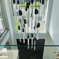 Rylight 10/15/17/Custom-Light zwarte kristallen staven kroonluchter