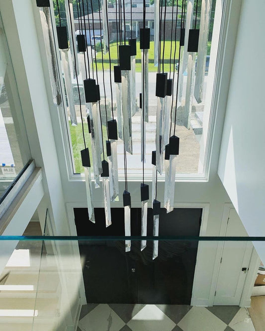 Rylight 10/15/17 / ثريا ذات قضبان كريستالية سوداء خفيفة مخصصة