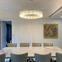 Rylight 1-laags ronde kristallen kralen trommelkroonluchter