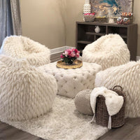 Winter Fox Faux Fur Bean Bag Chair
