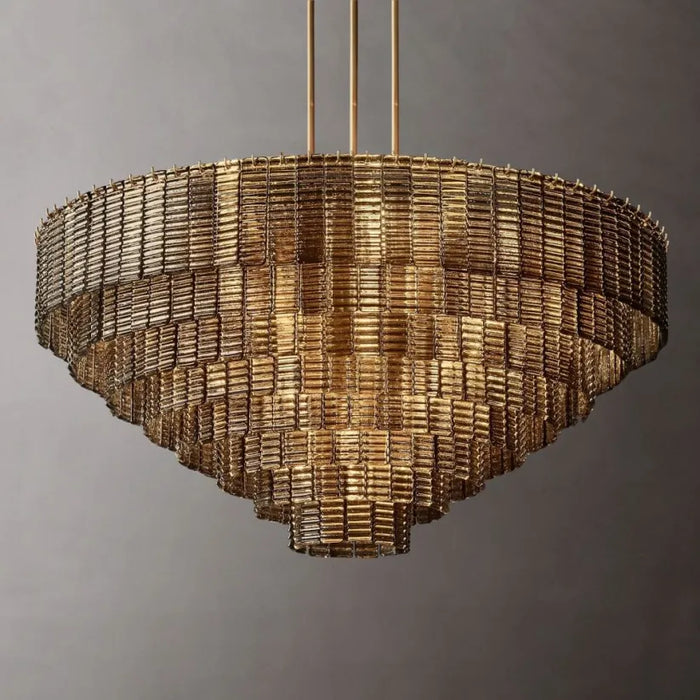 Rylight 9/12/16-Light Round Faceted Glass Chandelier