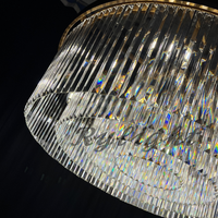 ثريا كريستالية مستديرة من Rylight ذات طبقة واحدة باللون النحاسي/الأسود 