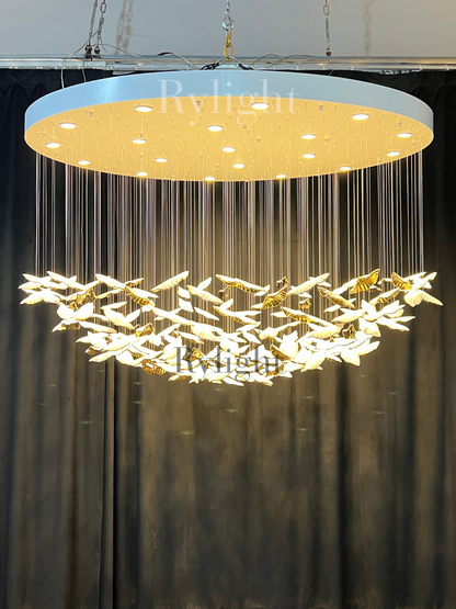 Rylight 84/102/170/192 Leaves Art Design Chandelier