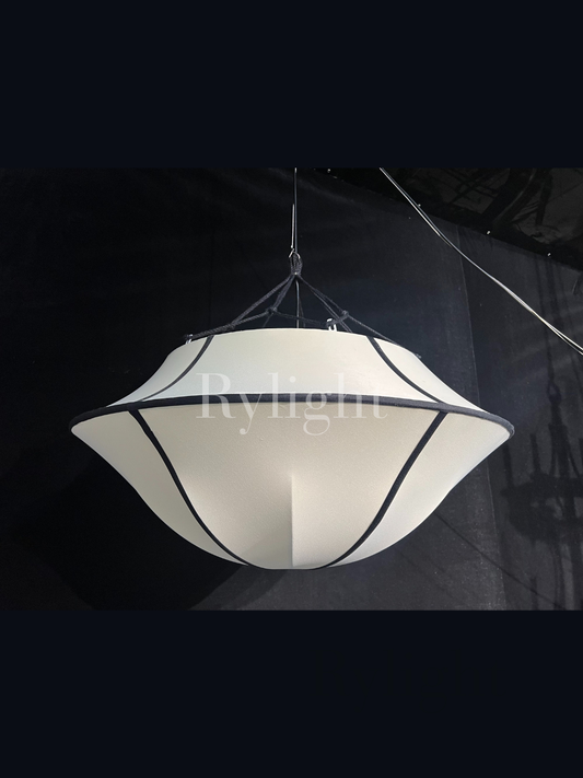 Rylight French Style Cream White Silk Umbrella Chandelier