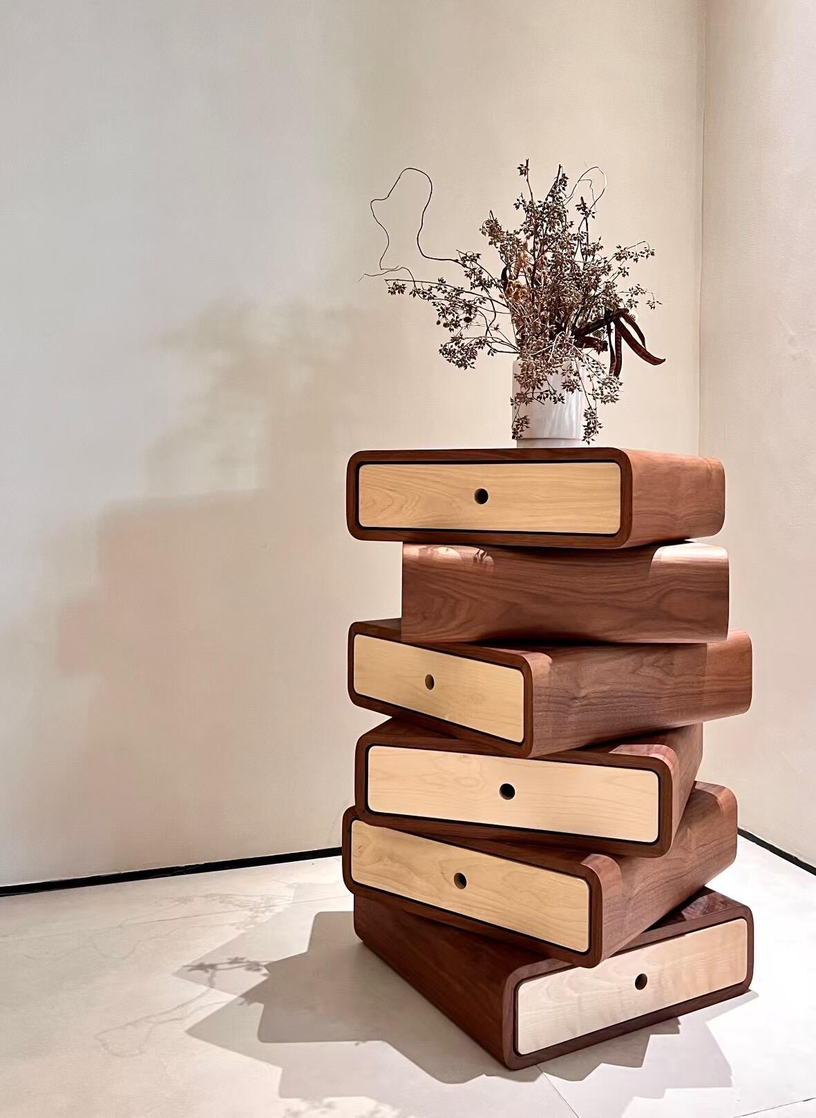 Rylight Modern Rotating Stacked Drawer Cabinet