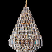 Rylight Smoky Gray&Clear Honycomb Crytsal Chandelier