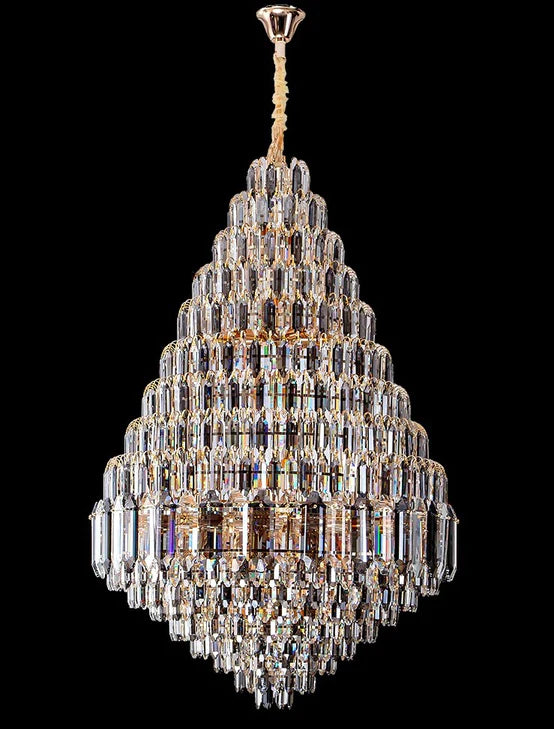 Rylight Smoky Gray&Clear Honycomb Crytsal Chandelier