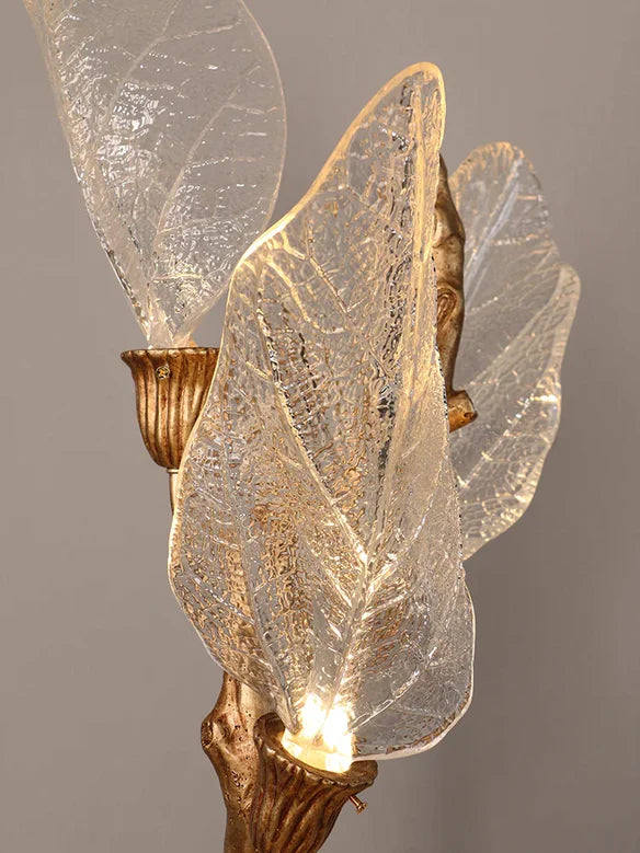 Rylight Flush Mount/Round/Linear Bionic Resin Leaves Chandelier