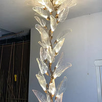 Rylight Flush Mount/Round/Linear Bionic Resin Leaves Chandelier