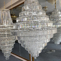 ثريا Rylight كبيرة جدًا متعددة الطبقات من الكروم/الذهبي الكريستالي