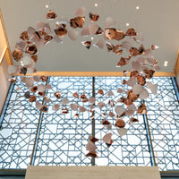 Rylight Square Glass Spiral Long Pendant Chandelier