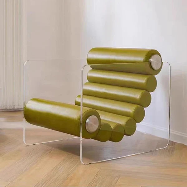 Rylight Italian Minimalist Glass Leg Accent Chair
