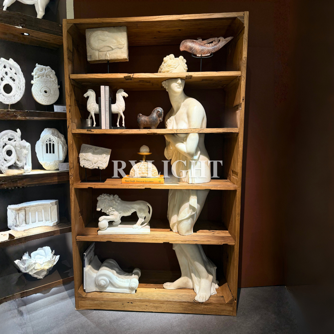 Interwoven Grace – Modern Classical Sculpture Bookcase