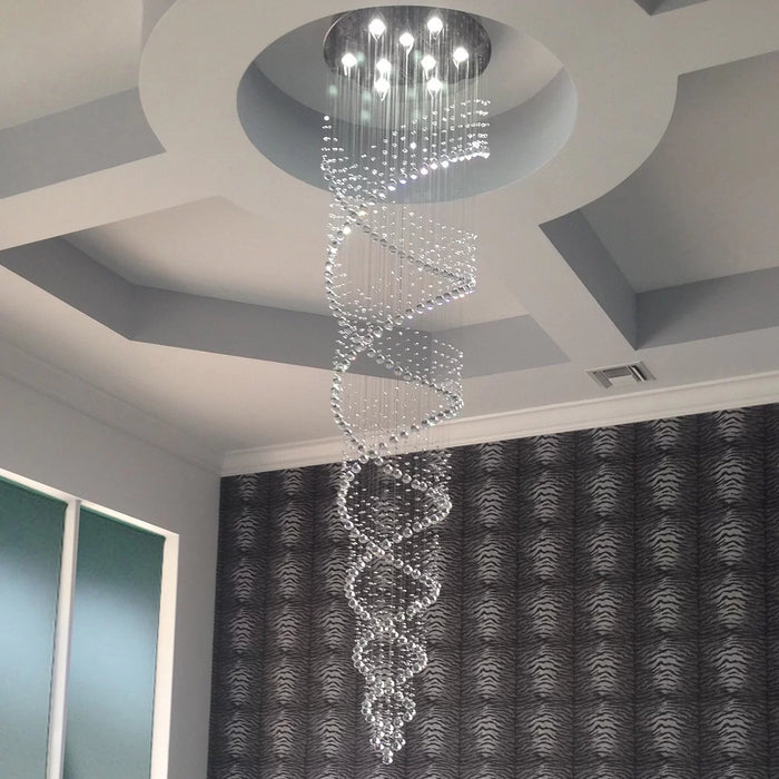 Rylight Extra Long Spiral Crystal Chandelier