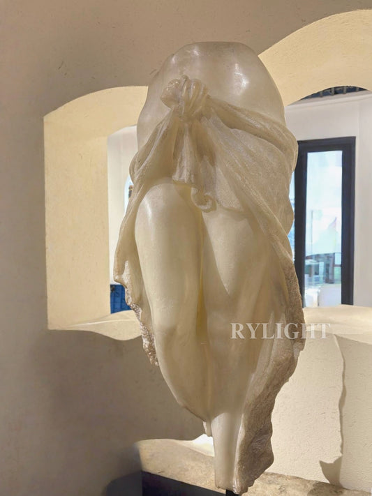 Greco-Roman Inspired Draped Torso Sculpture for modern interior 