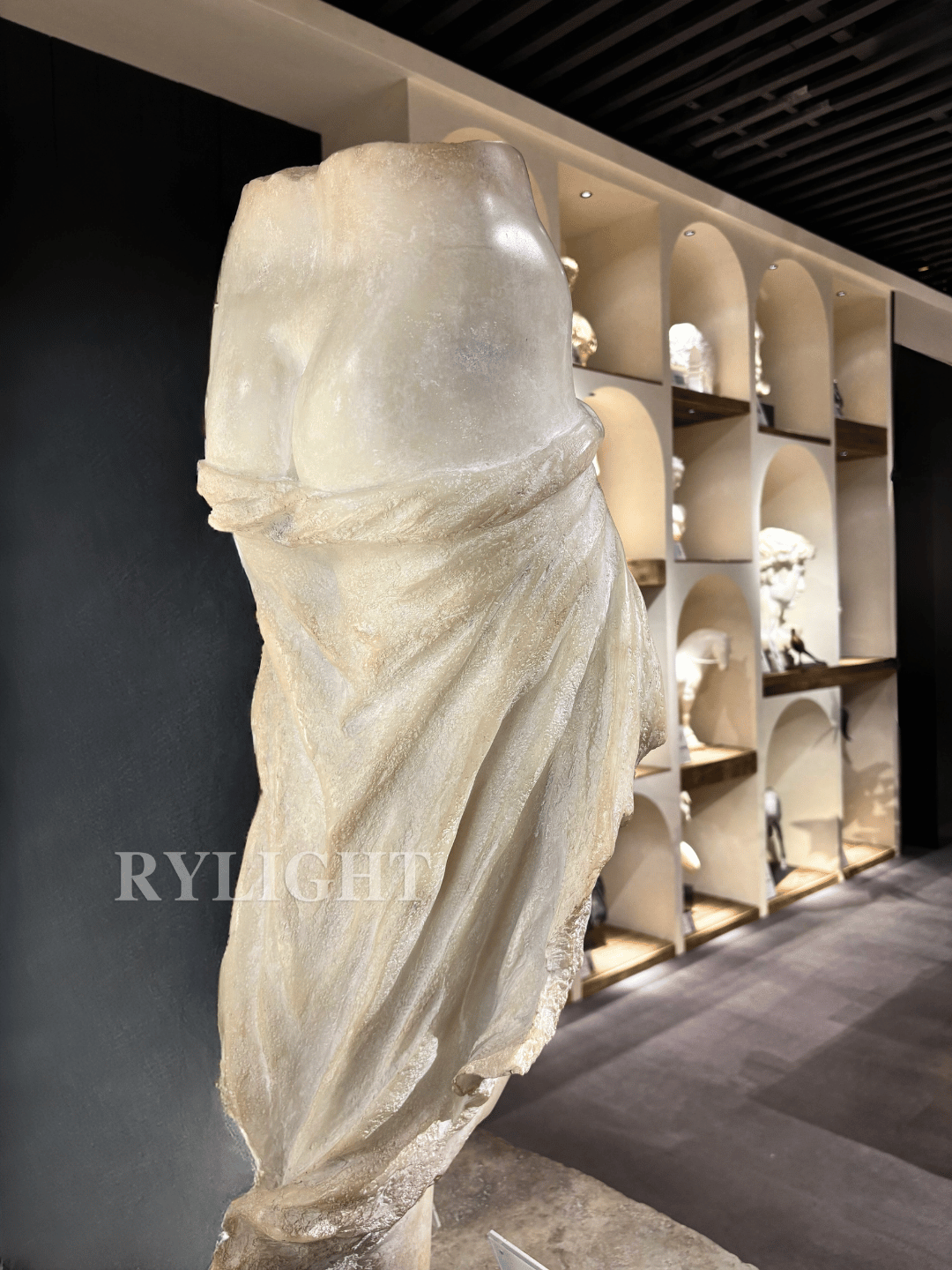 Classical Draped Torso Resin Sculpture – Modern Art Home Décor