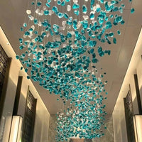 Rylight Modern Luxury Glass Stone Chandelier for Hotel/Living Room/Foyer