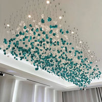 Rylight Modern Luxury Glass Stone Chandelier for Hotel/Living Room/Foyer