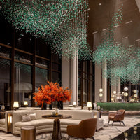 Rylight Modern Luxury Glass Stone Chandelier for Hotel/Living Room/Foyer
